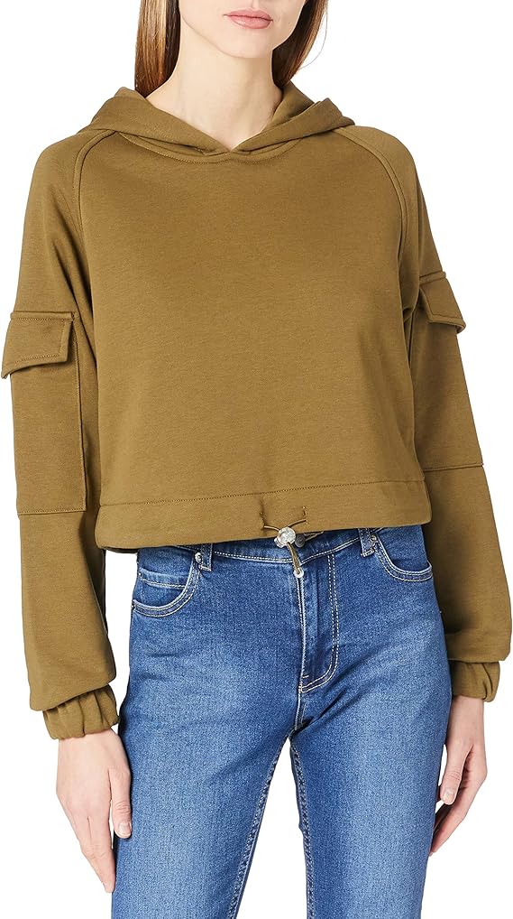 urban classics 女式短款工人连帽运动衫