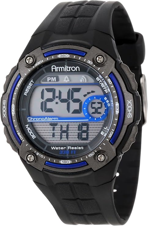 armitron sport men's sport watch with black rubber band