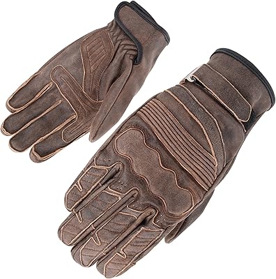 orina 中性款高速公路复古皮革手套