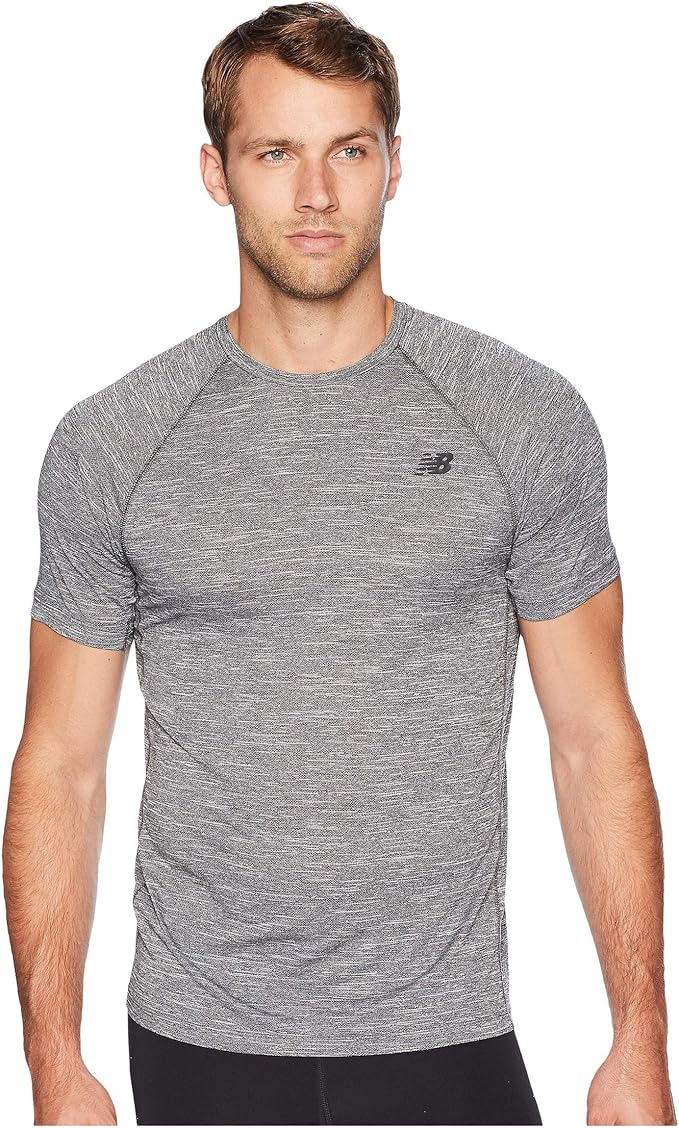 new balance 男式 tenacity 短袖 t 恤 hthr char 大