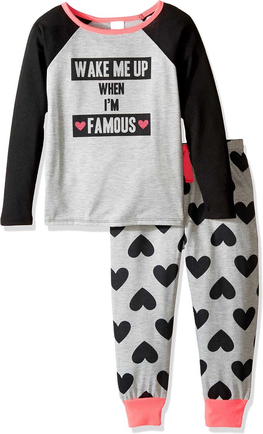 The Children's Place Girls' Big Girls' 2Piece Pajamas Famous Gray