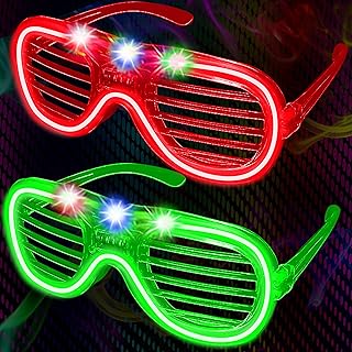 lumous rola led 发光派对眼镜万圣节夜光派对用品百叶窗灯罩霓虹闪烁