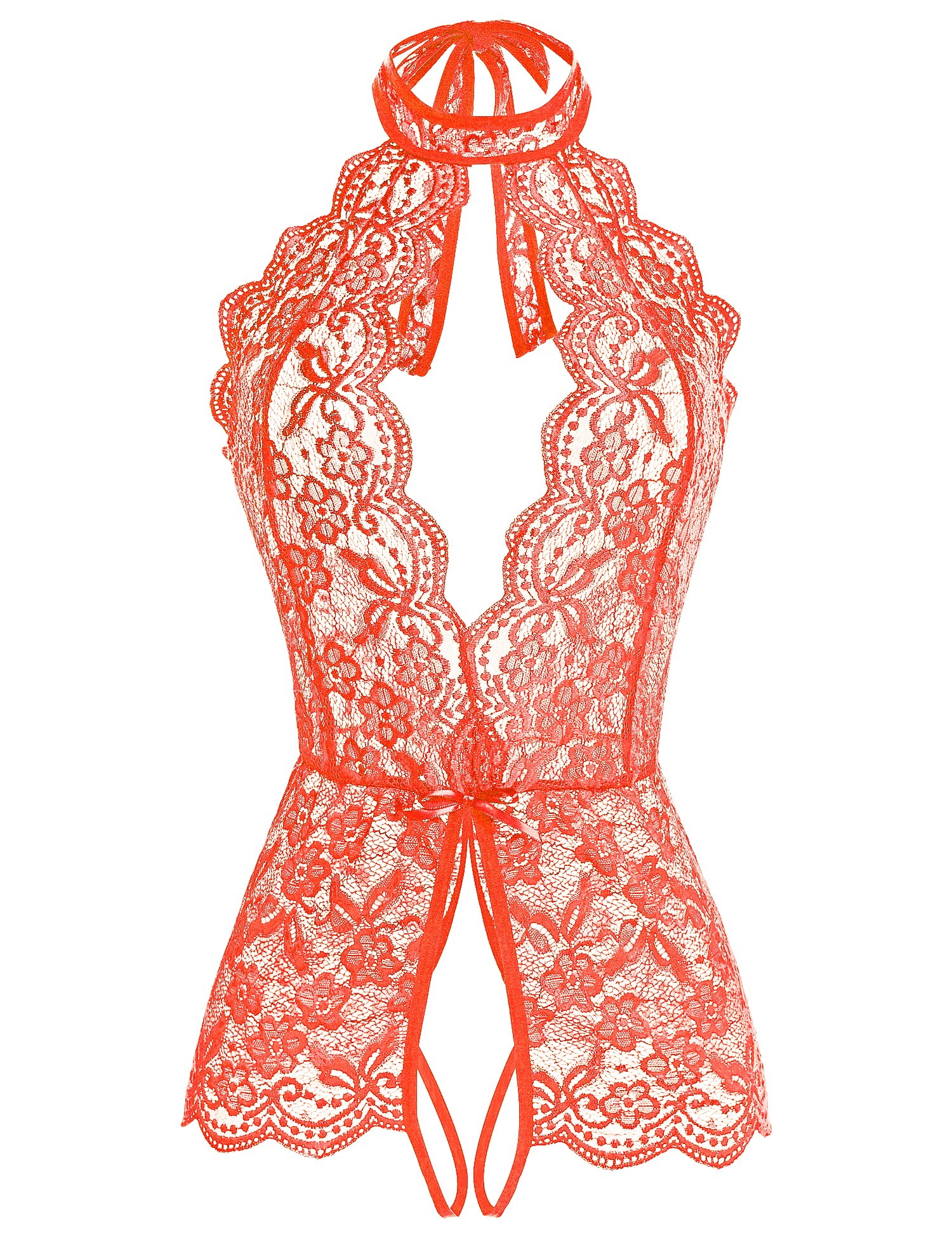 Lingerie Lingerie Lace baby doll Teddy deep V-neck halter romper Pajamas Pajamas