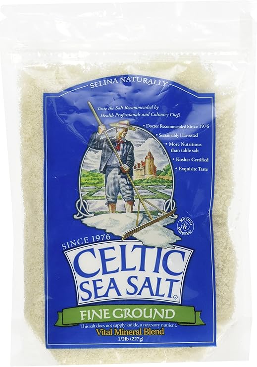 celtic sea salt - 重要矿物混合resealable袋子罚款地面 - 8盎司