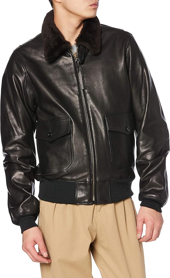 houston 男士 山羊皮夹克 g-1 8193