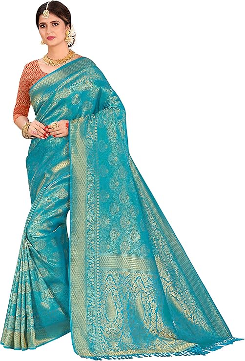 sarees 女式 banarasi 原丝编织纱丽 | 印度传统服装 | 排灯节婚礼