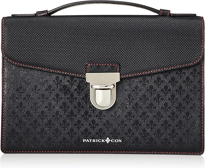 patrick cox 翻盖手拿包 kings canvas2 男士 黑色