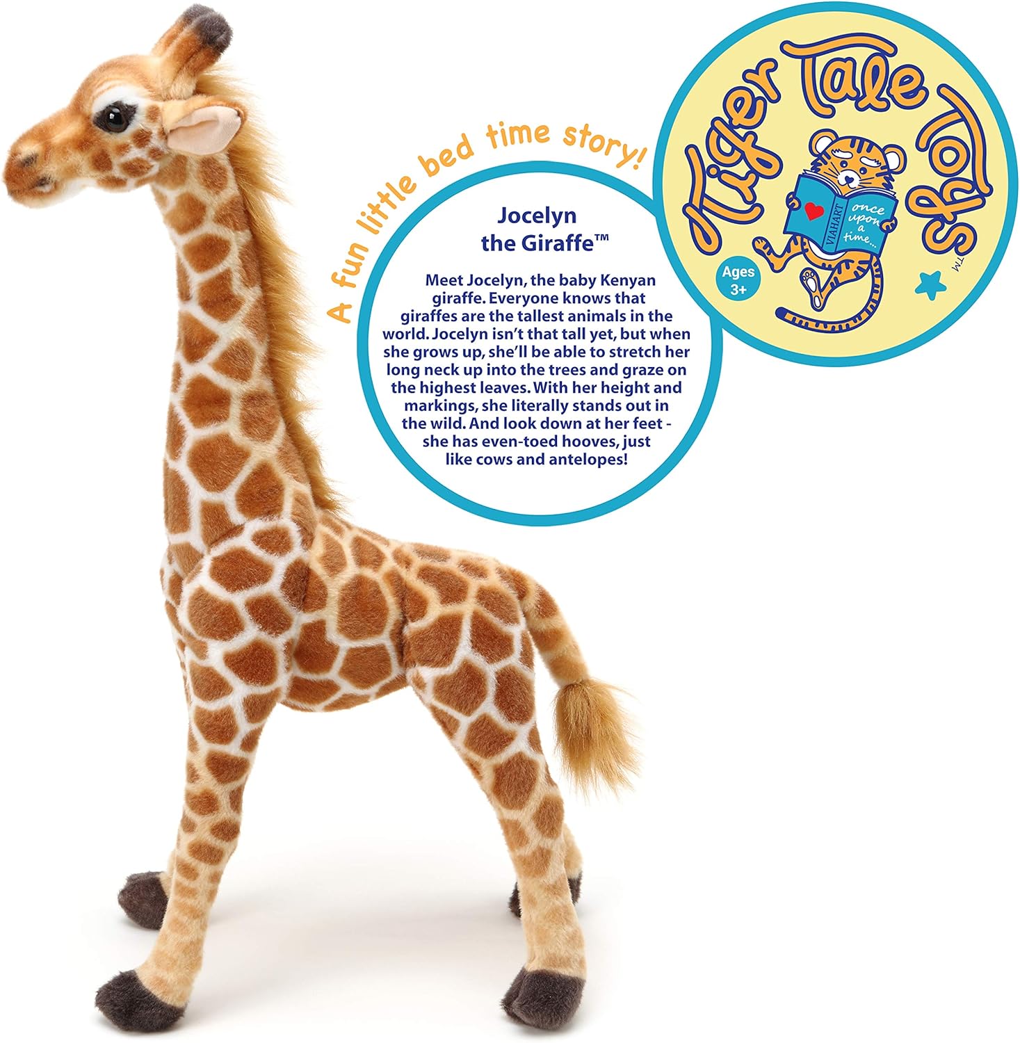 Viahart Jocelyn The Giraffe 84 厘米长毛绒毛绒玩具 Tiger Tale Toys 出品 玩具 亚马逊中国