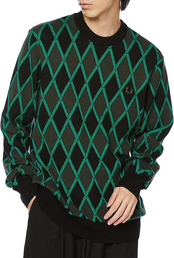 fred perry harlequin crew neck jumper 男士 毛衣