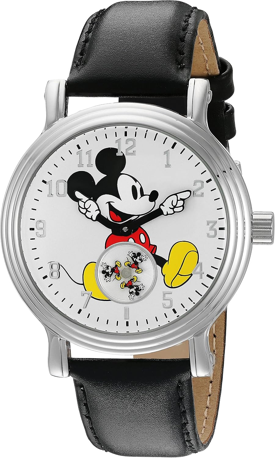 disney 迪士尼女式米老鼠石英金属手表,颜色:黑色(型号: w002751)