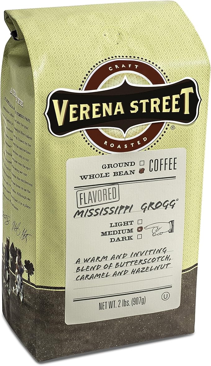 verena street 2 pound flavored whole bean coffee, mississippi gr