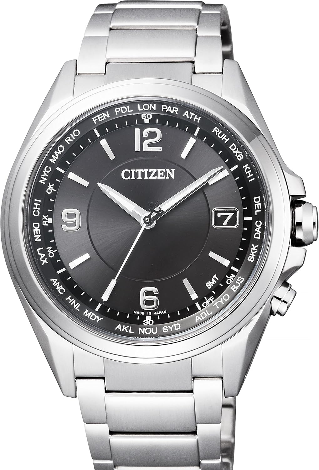 西铁城腕表attesa光动能驱动电波腕表日中美欧电波信号接收cb107056f