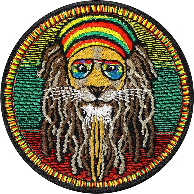 patch reggae lion dreadlock patch 刺绣雷鬼狮子 | rastafari 图像