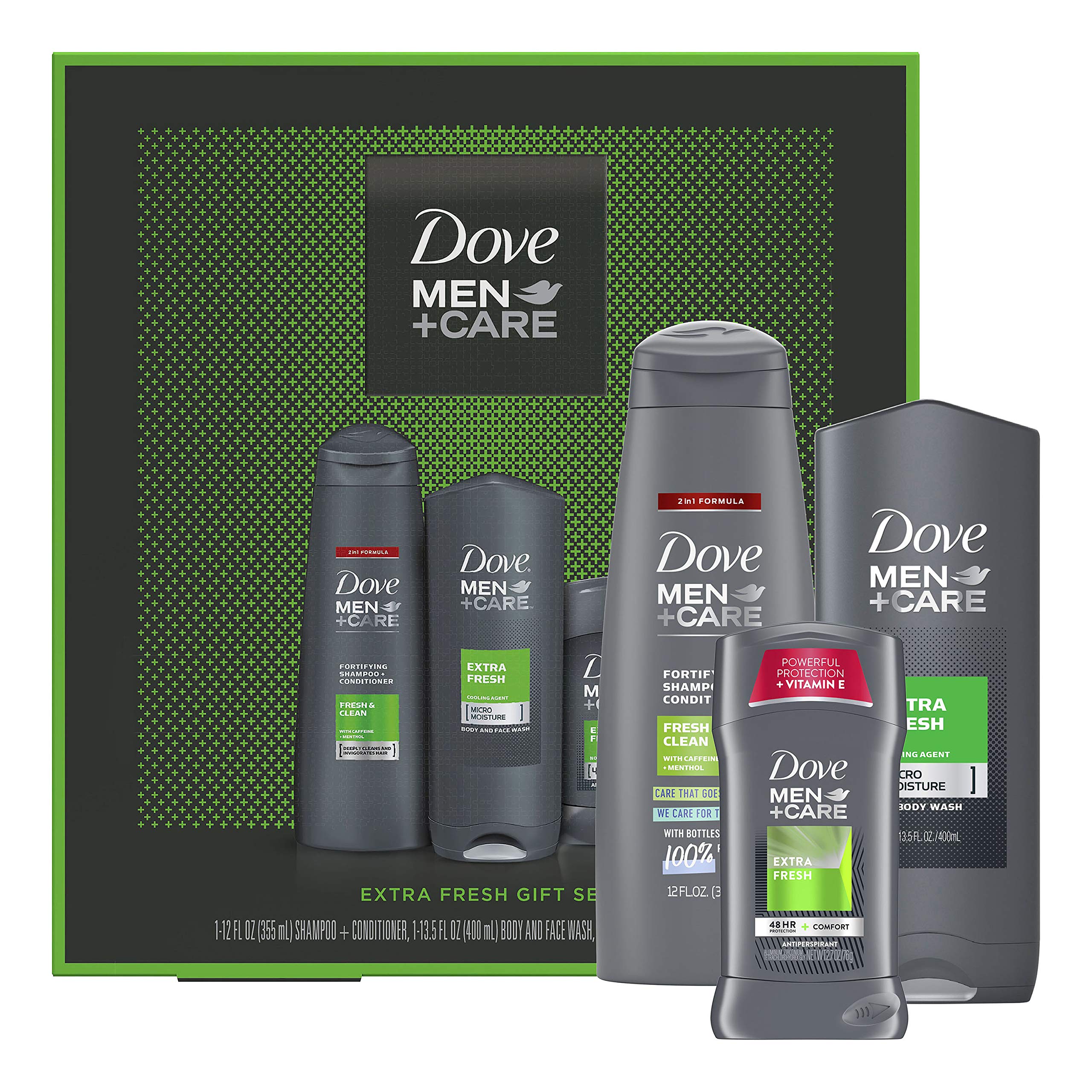 Dove Men + Care Limited Edition Men's Holiday * Gift Pack Ultra Fresh Body Wash, antiperspirant and shampoo + conditioner 3 pieces