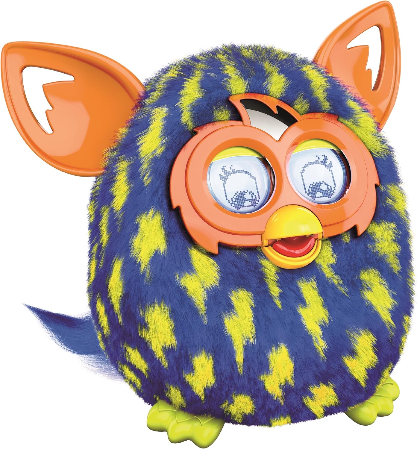 hasbro孩之宝furby菲比精灵第二代英文版黄色闪电纹电子类a6120