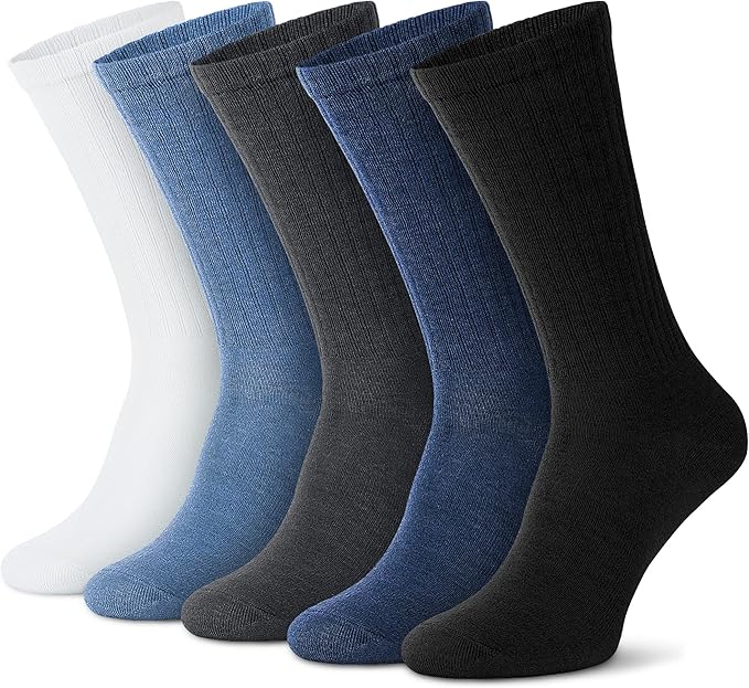 wsgalary 男士袜子 5 双装工作棉礼服水手袜男式日常舒适气味控制休闲