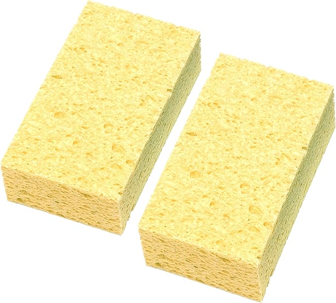 日本制造 吸水 速干 纤维素 浴室清洁 浴室海绵 イエロー2個