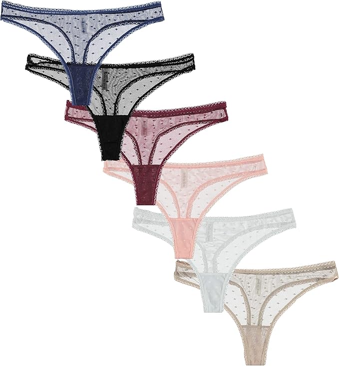 free to live 6 条装女士内衣 - 钻石网格丁字裤