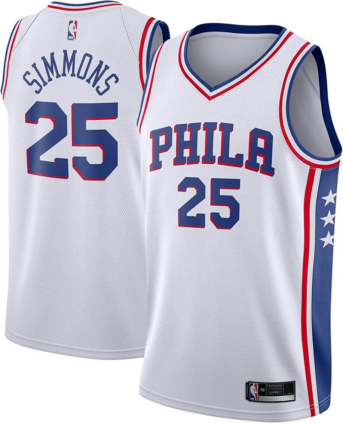 simmons 费城 76 人队 #25 官方青年 8-20 摇摆曼球衣, ben simmons