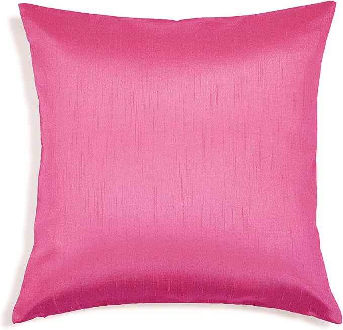 aiking home 纯色人造丝欧式枕套/枕套,拉链封口,多色/尺码 桃红色 26