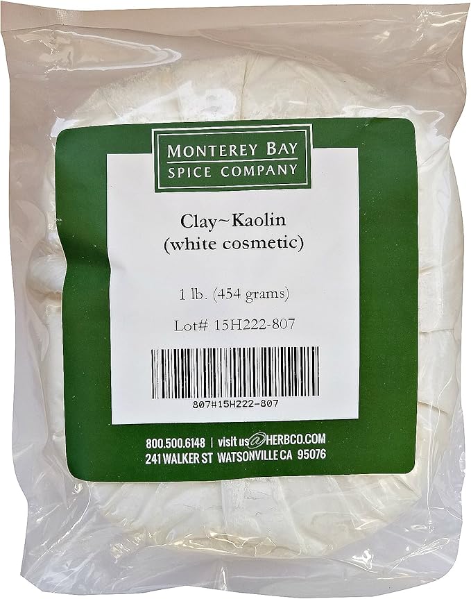 kaolin clay 白色化妆品天然粉 1 磅面膜斑点护理(1 - 16 盎司袋)