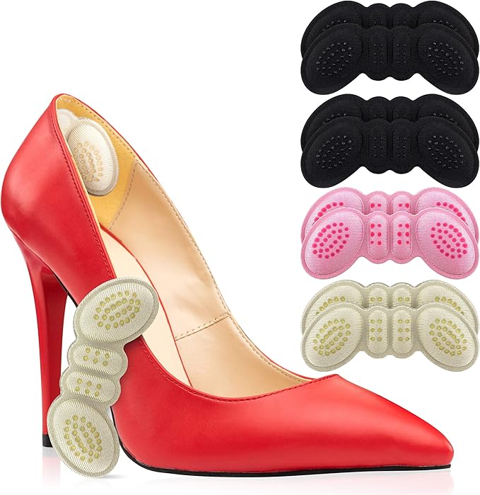 鞋跟垫插入鞋垫适用于女鞋或男士 4 对厚高跟插入鞋垫握把适合松散或