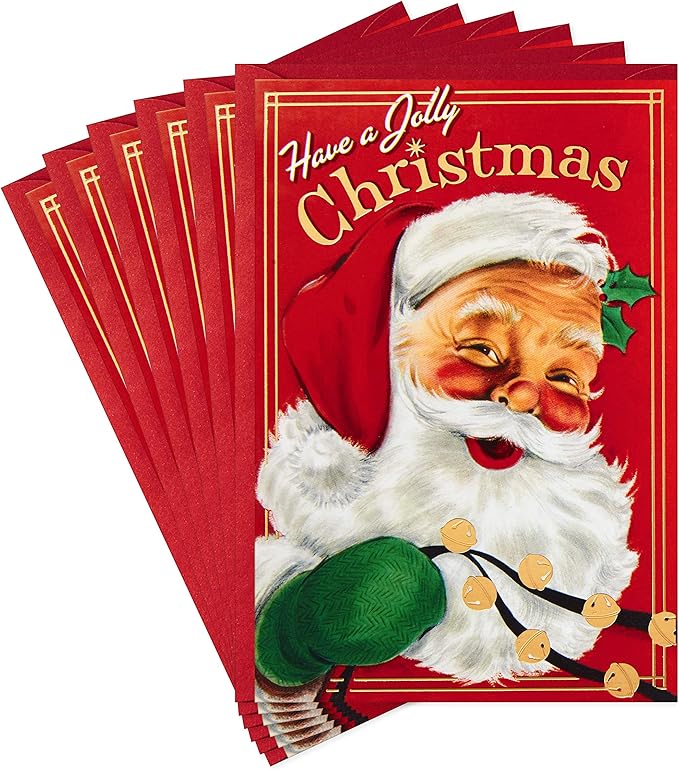 hallmark 红褐色宗教圣诞卡片,《黑人场景》 6 cards with envelopes