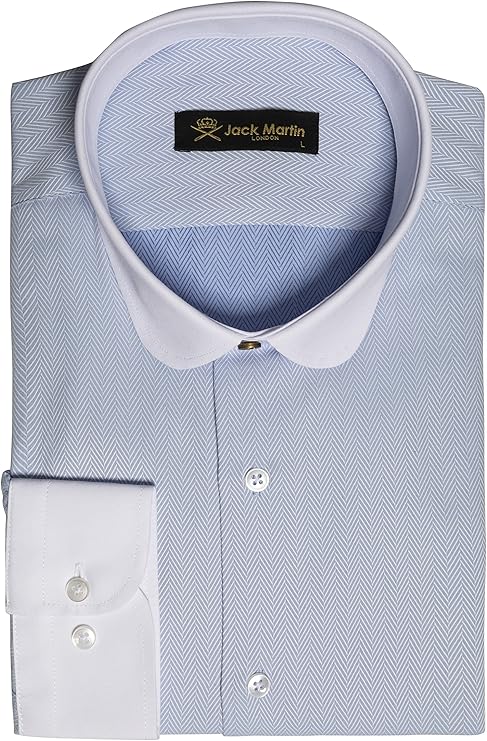 jack martin - 带俱乐部领人字纹衬衫 - 20世纪20年代男士派对,婚礼和