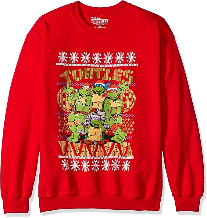 nickelodeon 男式 忍者神龟 丑陋圣诞运动衫 红色 xx-large