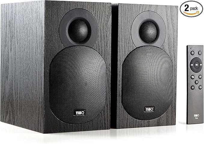 hifi 书架蓝牙音箱,在英国设计和开发,黑色 : 亚马逊中国: 电视音响