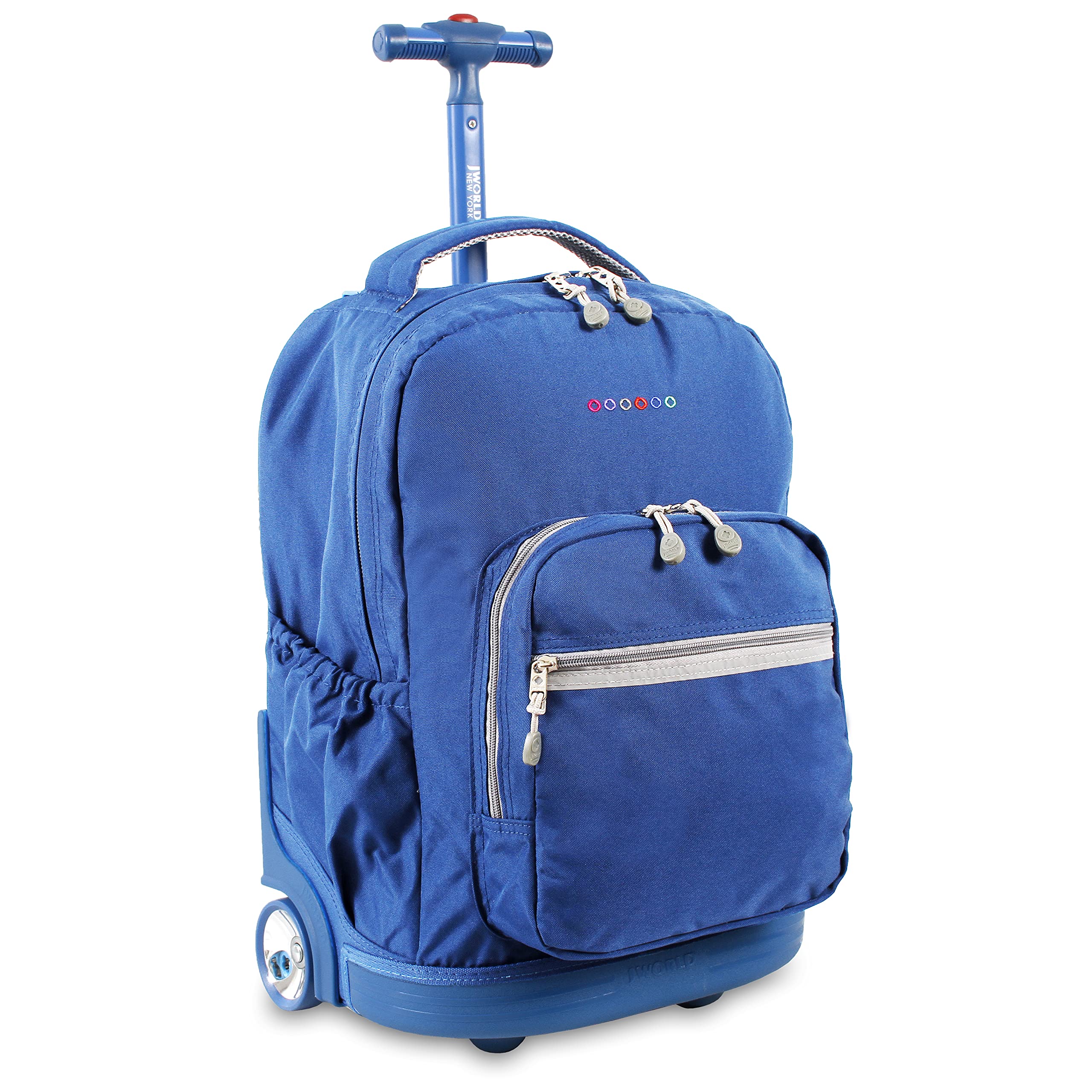 J World New York Sunrise Rolling Backpack. Roller Bag with Wheels