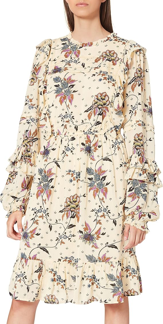 scotch &amp; soda 女士印花荷叶边连衣裙