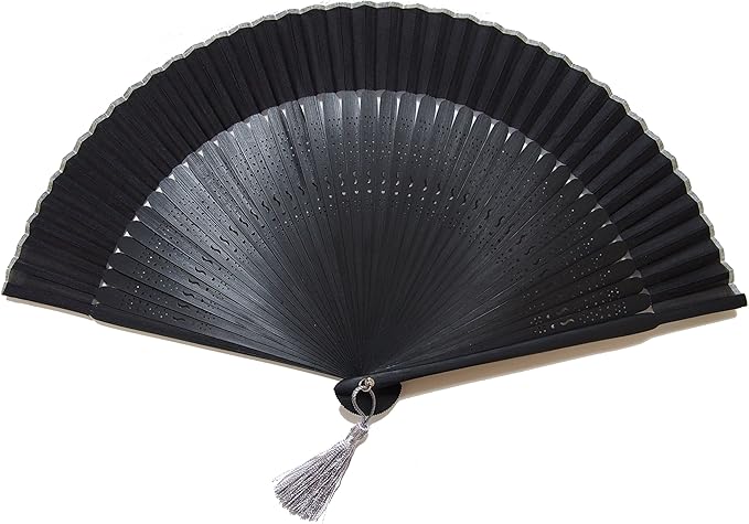绅士 男性 短款 丝绸 扇子 骨色黑染 22厘米 42间(带房) 黑色 126021