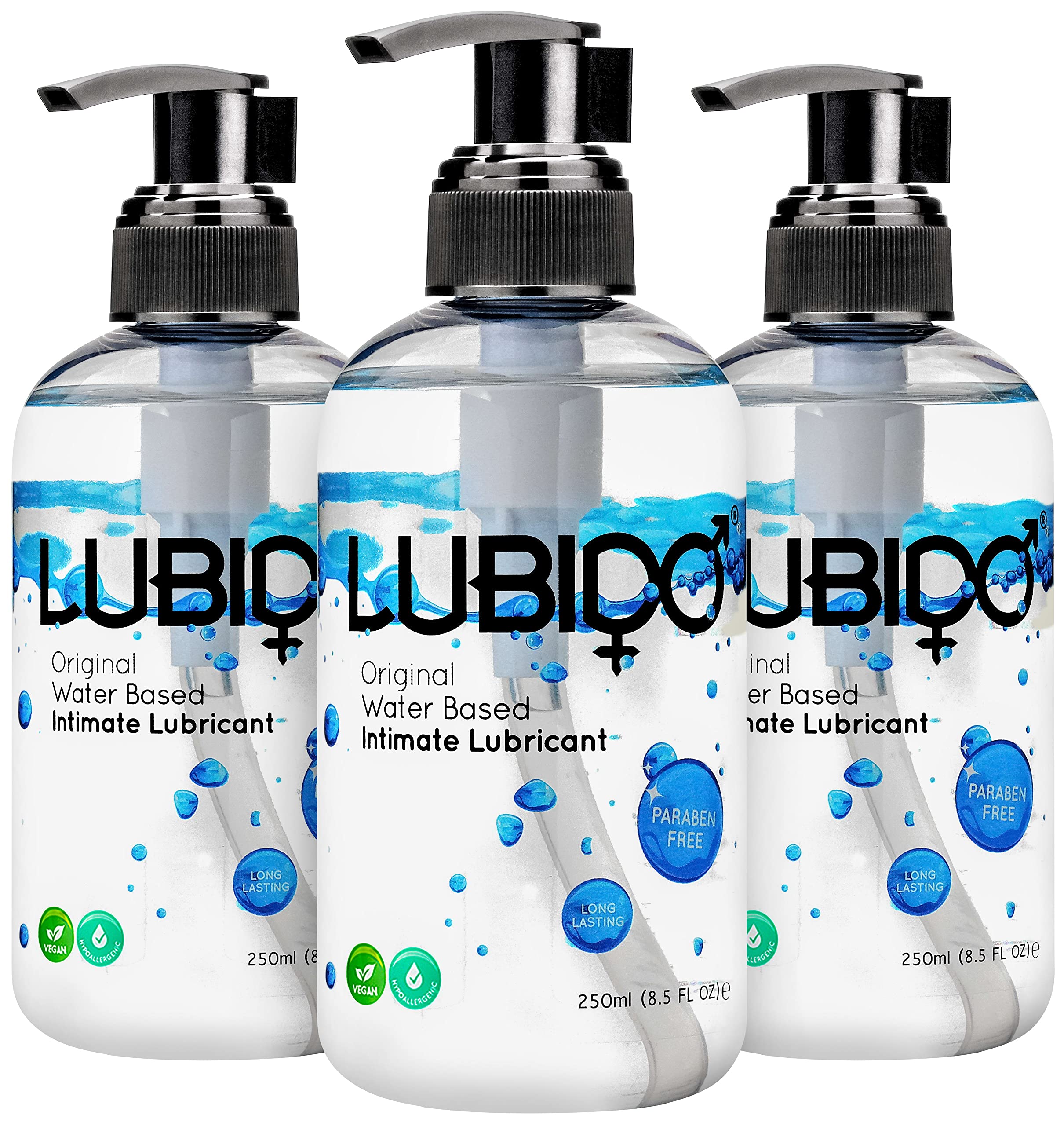 LUBIDO Original Water-based preservative-free private Lubricant - 250 ml (3 pieces)