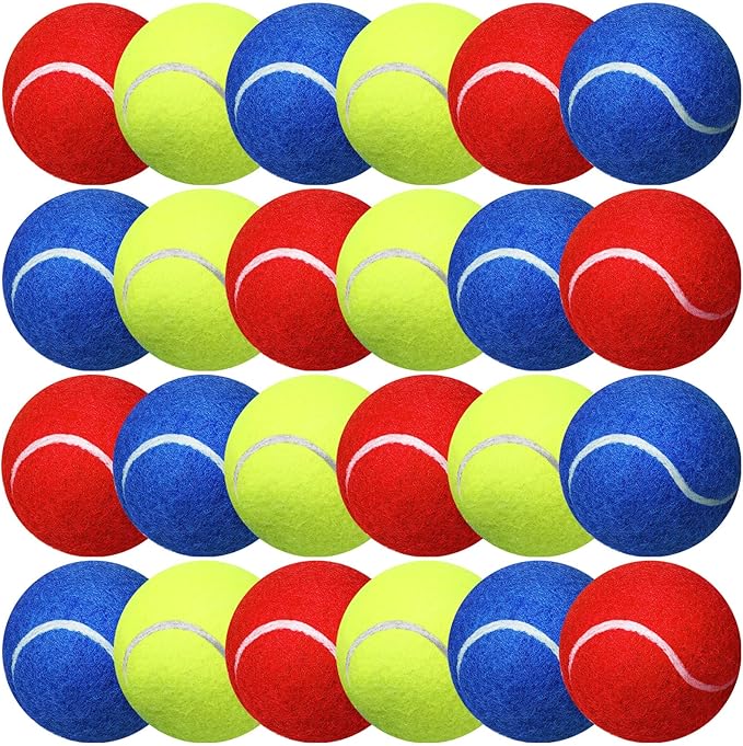 24 只装狗狗网球宠物网球彩色迷你网球小狗球玩具适合大型犬和中型犬