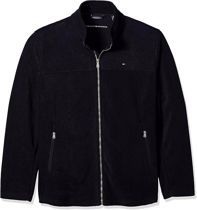 tommy hilfiger 男式经典前拉链摇粒绒夹克