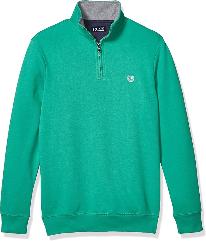 chaps 男式经典修身纹理四分之一拉链毛衣