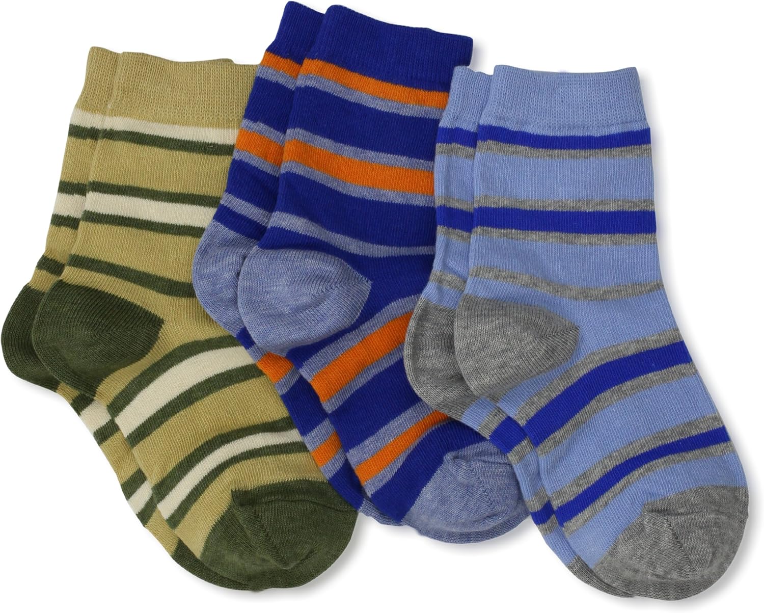 jefferies socks 男童橄榄球条纹三重袜(3 双装) breeze medium