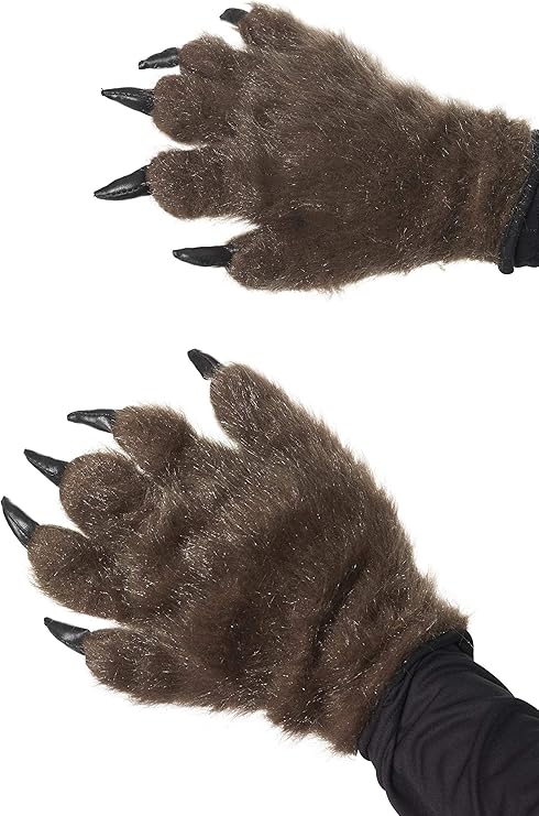 smiffys men's brown hairy monster hands