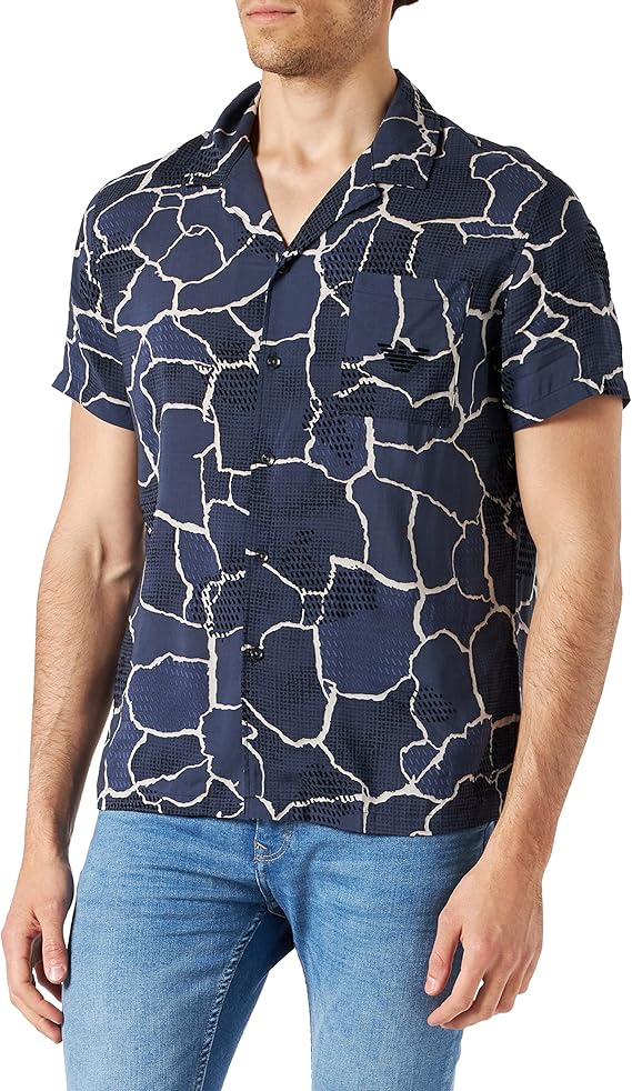 emporio armani swimwear 男士衬衫 短袖 自然元素 衬衫