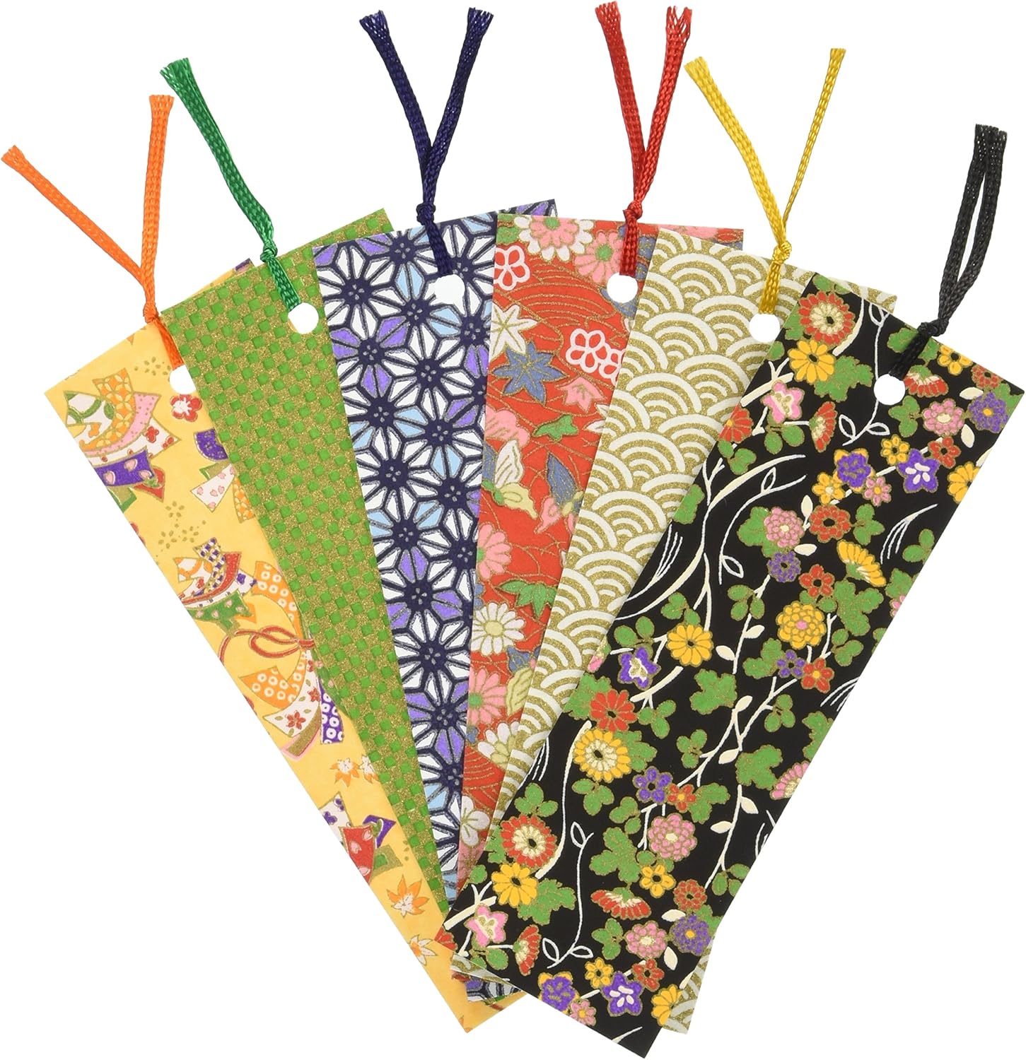 和纸kawasumi 友禅和纸书签 6张装 ブックマーカー 柄いろいろセット