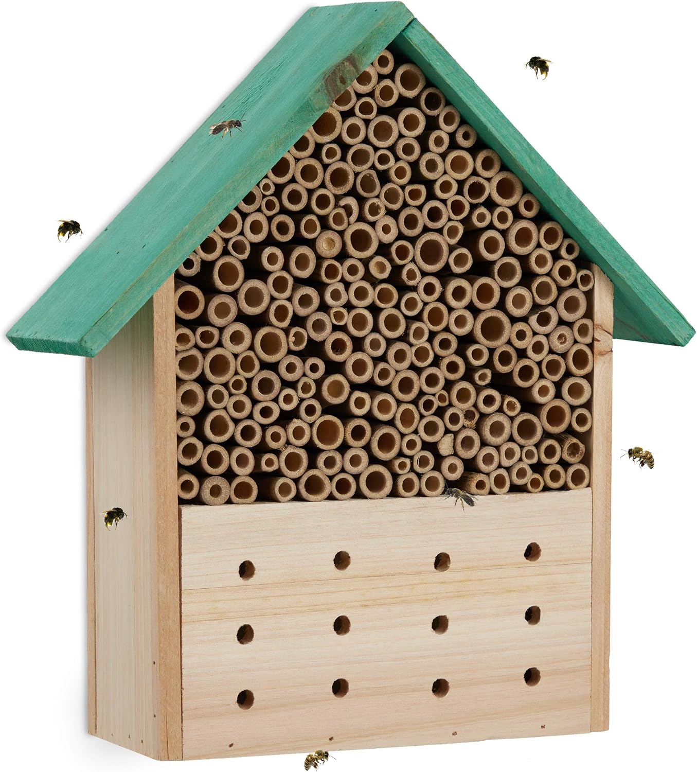 relaxdays 昆虫屋 野生蜜蜂和蜂巢 花园 阳台 蜜蜂旅馆 高×宽×深 30
