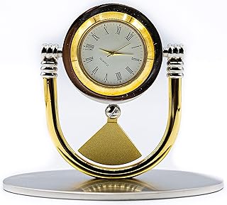 stephanie imports 复古镀铬桌面复古摆动时钟