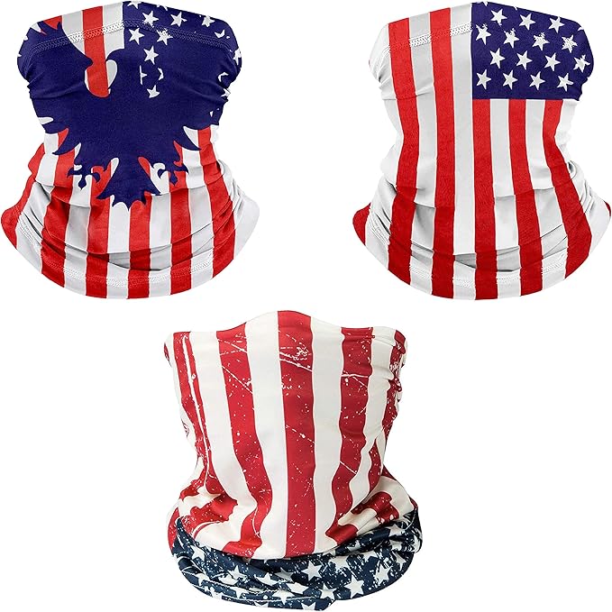 美国国旗户外面具,可重复使用头巾颈套,防紫外线围巾巴拉克拉瓦盔式