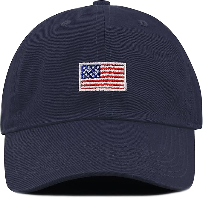 the hat depot 儿童美国国旗和可爱刺绣棉质棒球帽