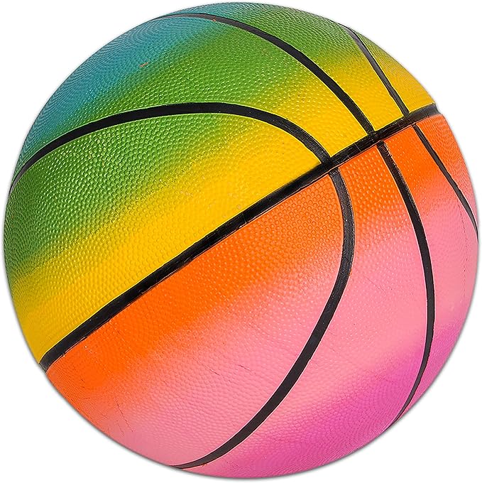 13 厘米彩虹风格篮球 - 适合室内和室外使用的青少年篮球 - 适合初学