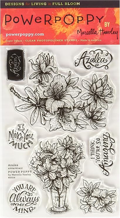 Power Poppy Ppapr1401 杜鹃花印章 4 X 6 透明 亚马逊中国 玩具