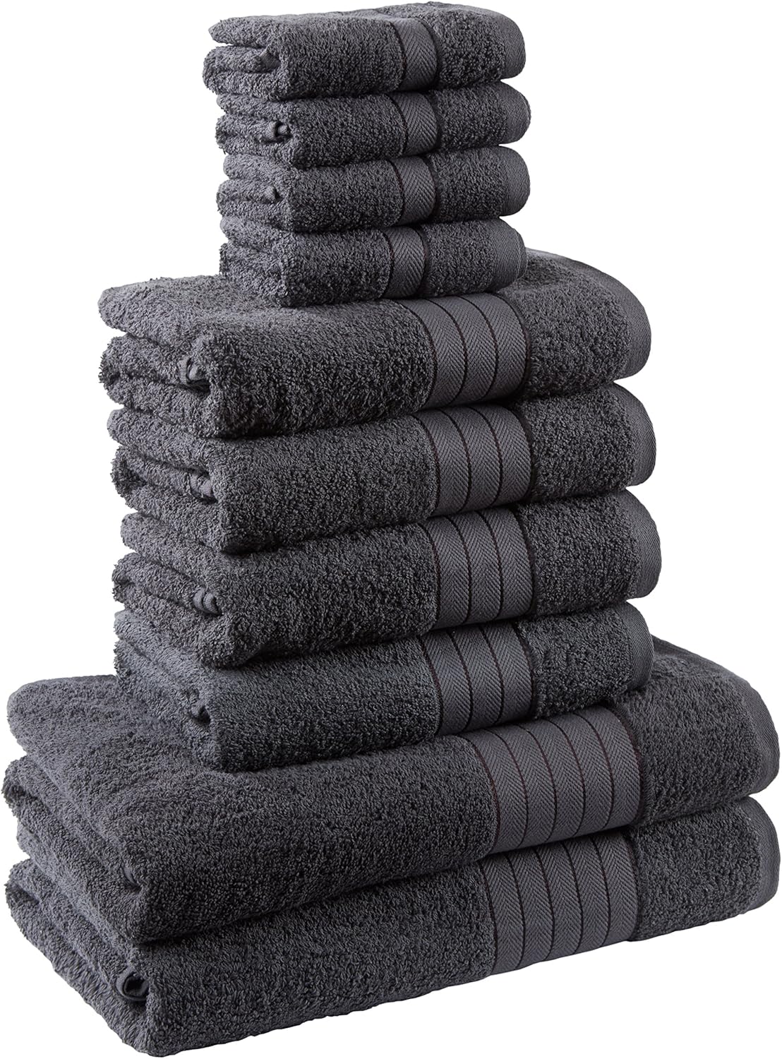 dreamscene 奢华柔软 10 件毛巾 bale 沐浴礼品套装 * 埃及棉,米色 炭