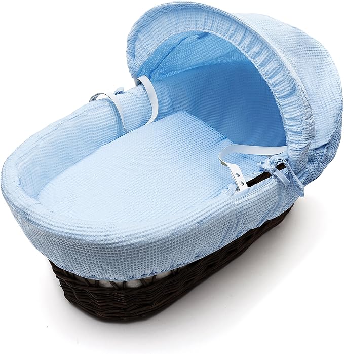 kinder valley 摩西篮(白色) blue waffle