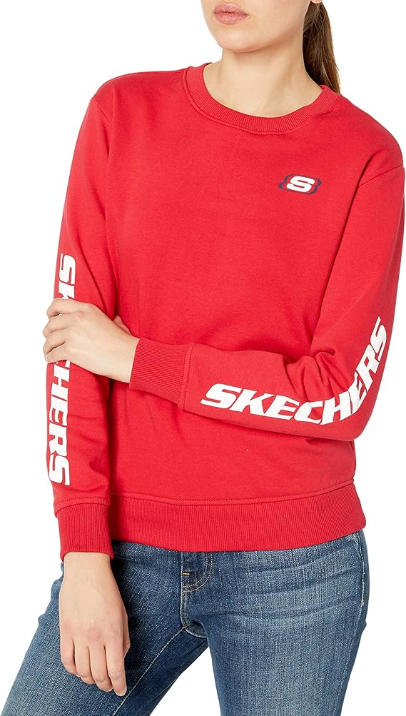 skechers斯凯奇女式传统圆领徽标运动衫